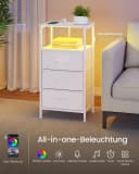 SONGMICS Nachttisch mit Ladestation Beistelltisch LED-Beleuchtung Bild 4