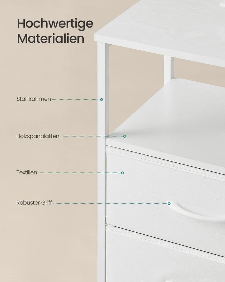 SONGMICS Nachttisch mit Ladestation Beistelltisch LED-Beleuchtung - Bild 5