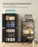 SONGMICS Aktenschrank Mehrzweckschrank Stahl-Aufbewahrungsschrank 5 Ebenen 4 Türen 40 x 60/80 x 180 cm 2 Schlösser verstellbare Ablagen Bild 3