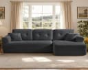 VASAGLE Ecksofa modulares Sofa mit Chaiselongue Schiefergrau Bild 1
