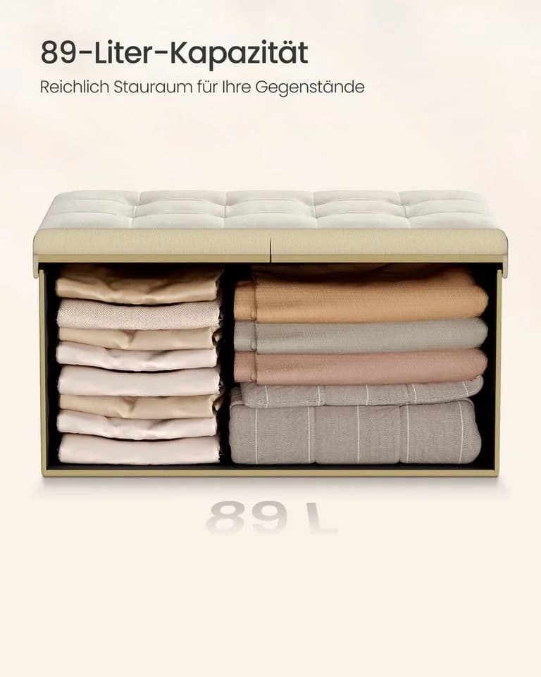 SONGMICS Sitzbank Cappuccinobeige MDF Aufbewahrungsbox - Bild 5