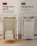 VASAGLE Wäschekorb 3-Fach mit Ablage ausziehbar & abnehmbar 3 x 38 L Bild 5