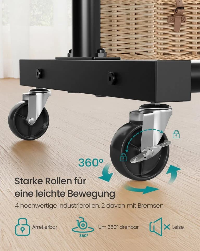 SONGMICS Kleiderständer mit Rollen Schwarz Stahl - Bild 5
