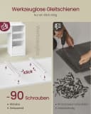 VASAGLE Schminktisch mit Spiegel und LED-Leuchten, Steckdosenleiste, Schubladen Bild 5