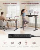 VASAGLE Schreibtisch Höhenverstellbarer USB-C 3 Speichertasten 180cm Bild 5
