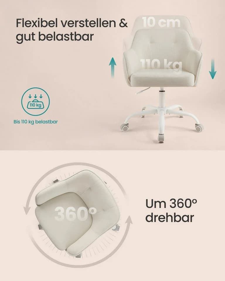 SONGMICS Bürostuhl Sandbeige - Bild 5