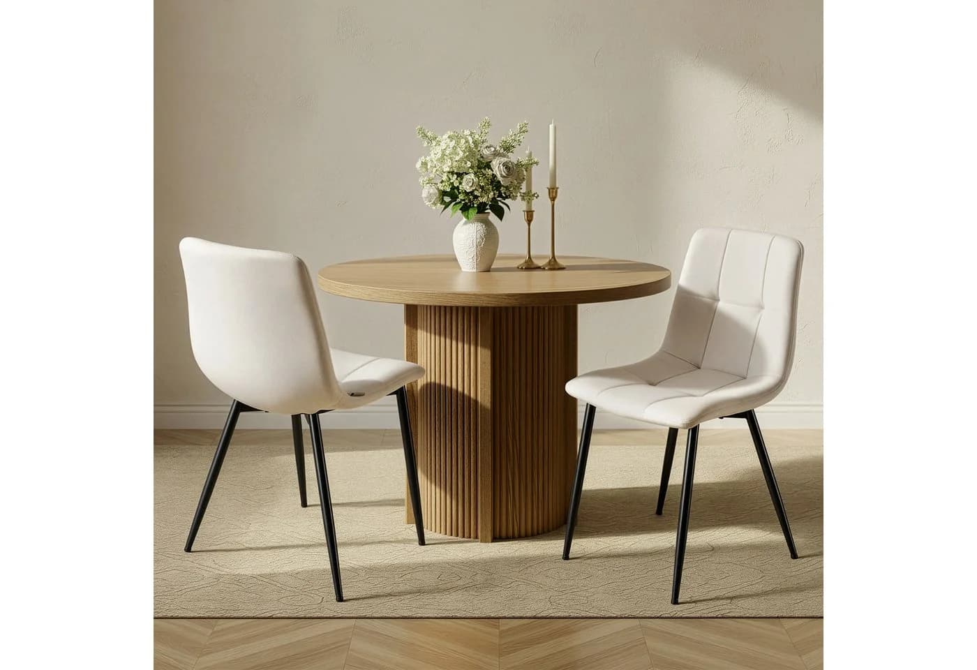 VASAGLE Esszimmerstuhl Sessel 4er Set Cappuccinobeige - Bild 3