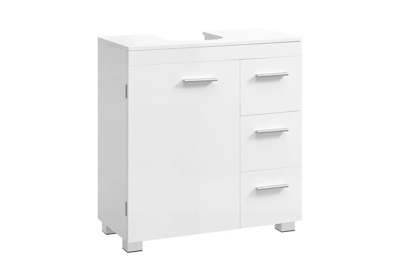 VASAGLE Waschbeckenunterschrank Badezimmerschrank Badschrank mit 3 großen Schubladen, 2 Fächer hinter der Tür - Bild 2