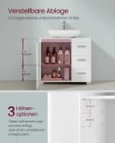VASAGLE Waschbeckenunterschrank Badezimmerschrank Badschrank mit 3 großen Schubladen, 2 Fächer hinter der Tür Bild 3