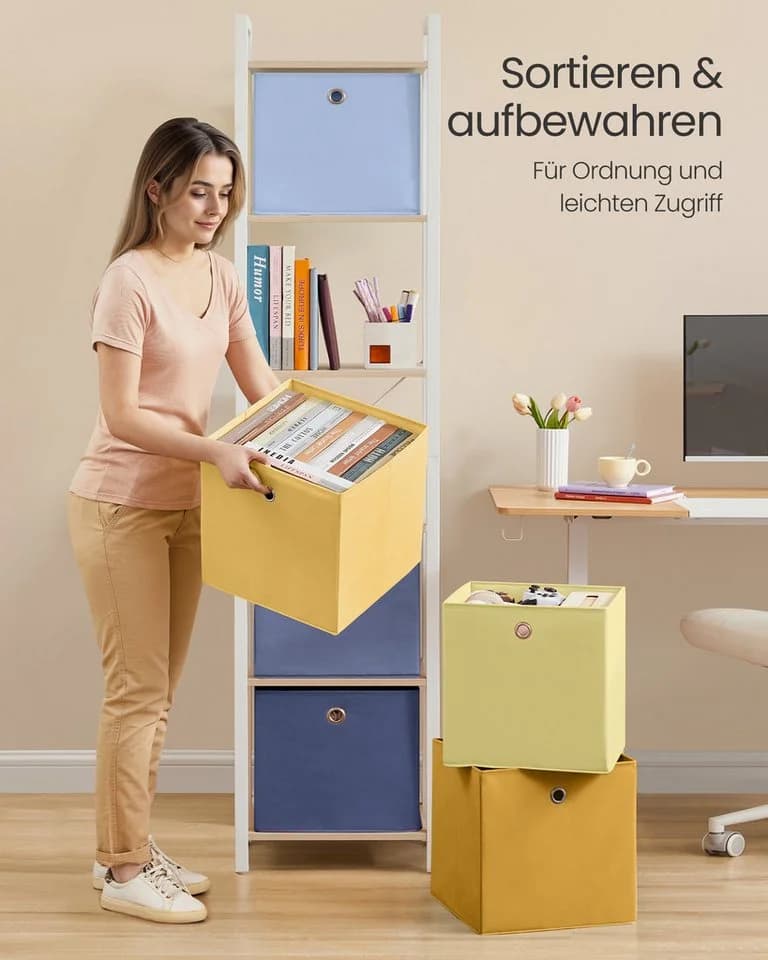 SONGMICS Aufbewahrungsbox Set 6-tlg. Faltbox Vliesstoff für Würfelregal - Bild 5
