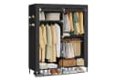 SONGMICS Kleiderschrank Stoffschrank 3/4 Hängefächer Ablagen Seitentaschen Schwarz Bild 2