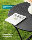 SONGMICS Balkonset 3-teilig Klapptisch 2 Stühle Schwarz Beige Bild 3