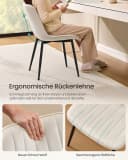 SONGMICS Esszimmerstuhl Set 4 St. Beige/Schwarz Polsterstuhl Bild 5