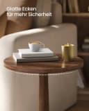 VASAGLE Beistelltisch Rund Massivholz Braun Bild 3