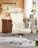 SONGMICS Bürostuhl Ergonomisch Schreibtischstuhl Beige Bild 1