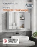 SONGMICS HOME Spiegelschrank Badezimmerschrank Toolless-Technologie Bild 3