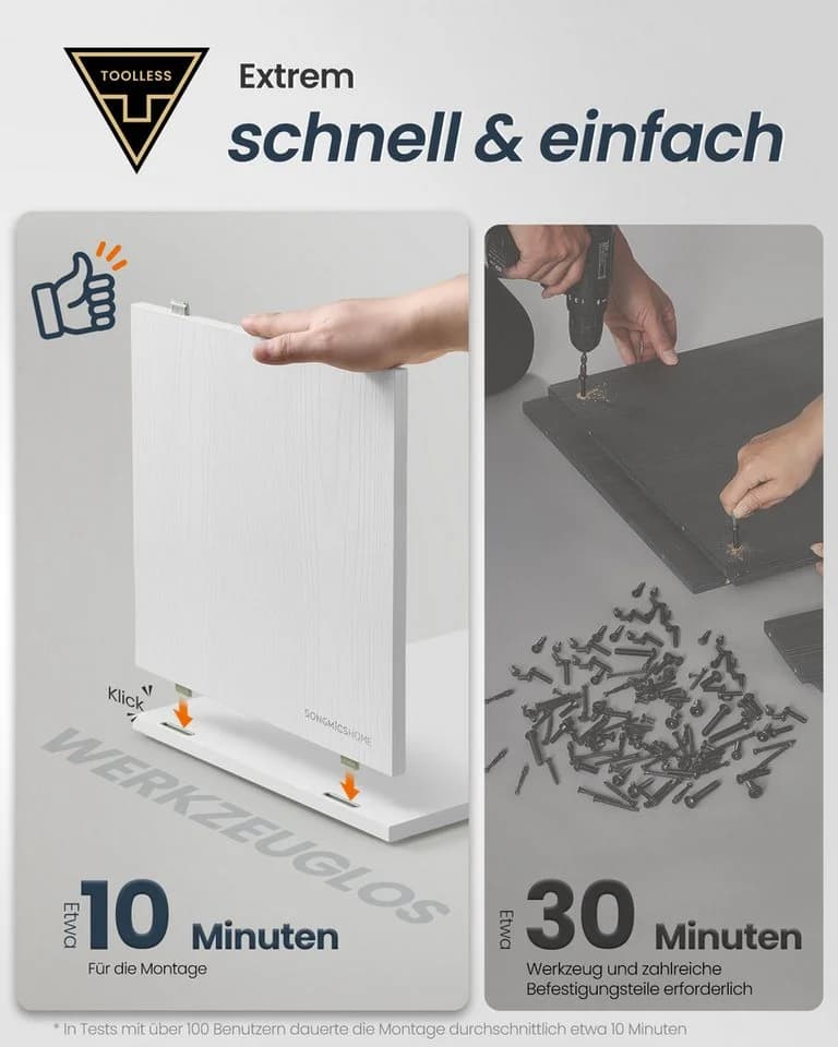 SONGMICS HOME Spiegelschrank Badezimmerschrank Toolless-Technologie - Bild 4