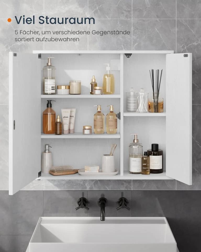 SONGMICS HOME Spiegelschrank Badezimmerschrank Toolless-Technologie - Bild 5