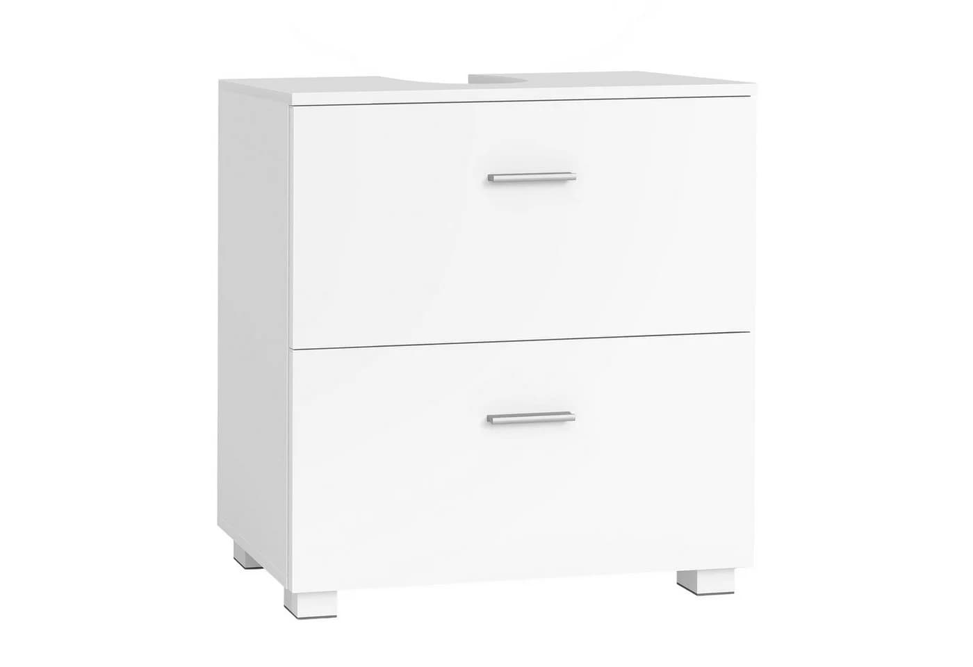 VASAGLE Waschbeckenunterschrank mit 2 großen Schubladen, Badezimmerschrank, hohe Füße, Weiß - Bild 2