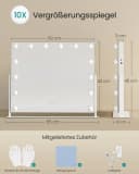 SONGMICS Schminkspiegel Kosmetikspiegel LED-Licht USB-A USB-C Bild 5