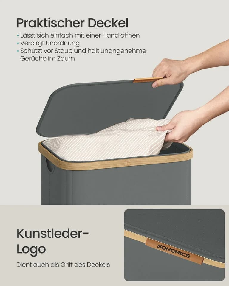 SONGMICS Wäschekorb mit Deckel herausnehmbar - Bild 4