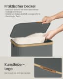 SONGMICS Wäschekorb mit Deckel Grau Schwarz Weiß Bild 4