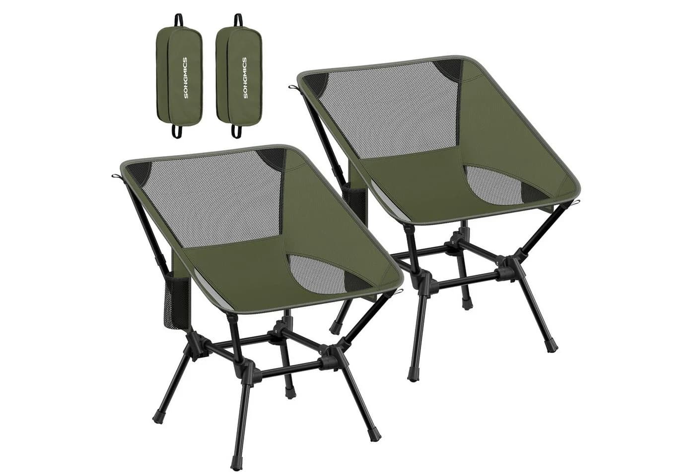 SONGMICS Campingstuhl höhenverstellbar Klappstuhl Braun 2er Set - Bild 2
