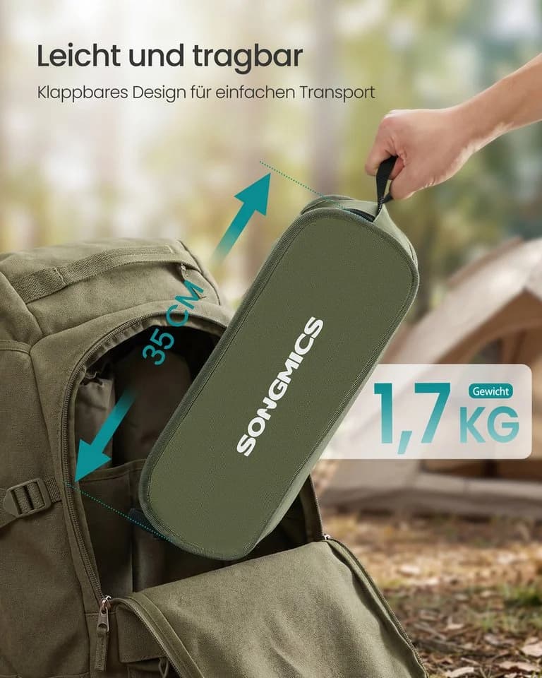 SONGMICS Campingstuhl höhenverstellbar Klappstuhl Braun 2er Set - Bild 4