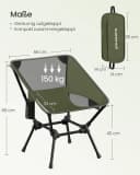 SONGMICS Campingstuhl höhenverstellbar Klappstuhl Braun 2er Set Bild 5