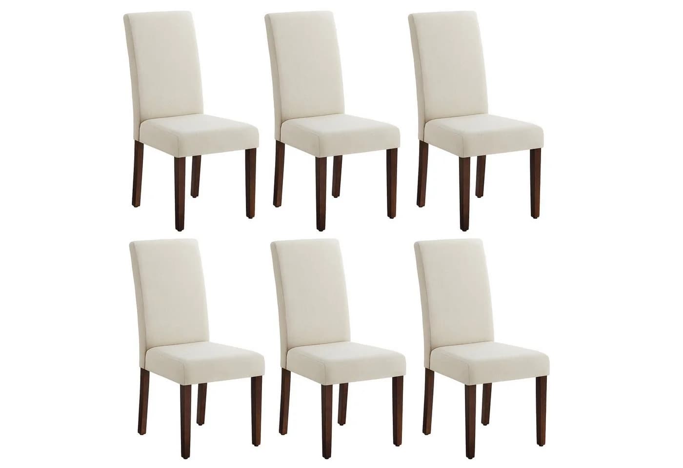 VASAGLE Esszimmerstuhl 6er Set Parsons-Stil Cremeweiß - Bild 2