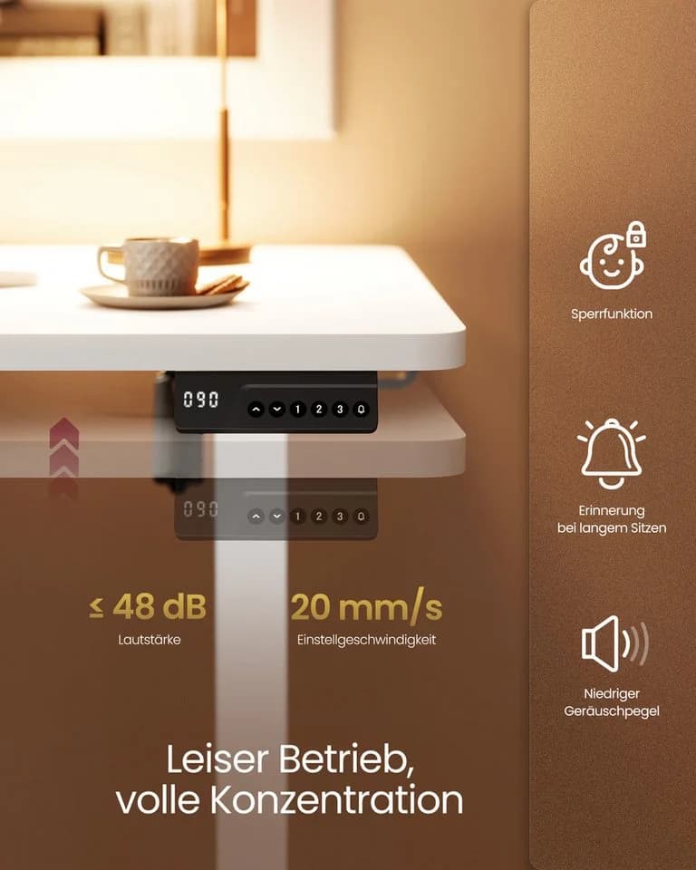 VASAGLE Höhenverstellbarer Schreibtisch Stehtisch Computertisch - Bild 5
