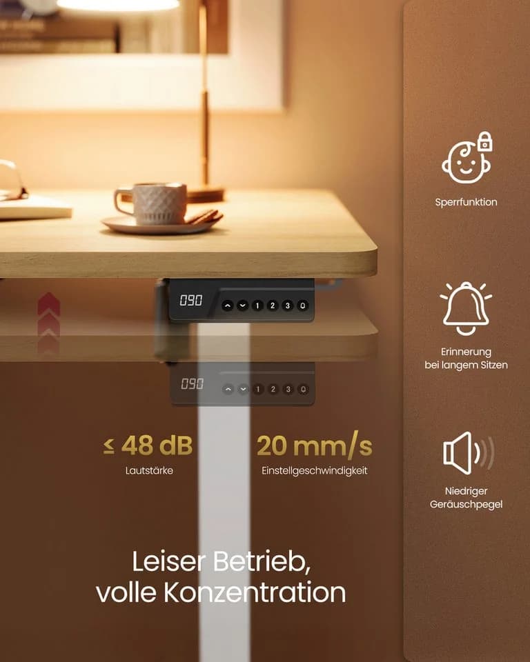 VASAGLE Schreibtisch Höhenverstellbarer Stehtisch Computertisch - Bild 5