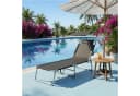 SONGMICS Gartenliege Schwarz Klappbar Mit Verstellbarer Sonnenblende Bild 1