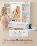 VASAGLE Schminktisch mit LED-Beleuchtung, Frisiertisch mit Spiegel Bild 4