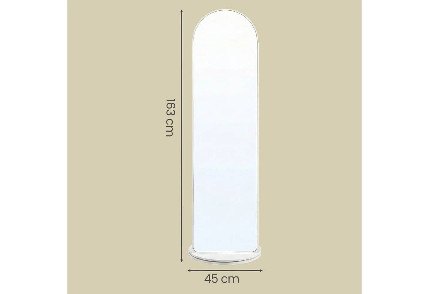 SONGMICS Standspiegel drehbar mit Ablagen und Haken weiß - Bild 5
