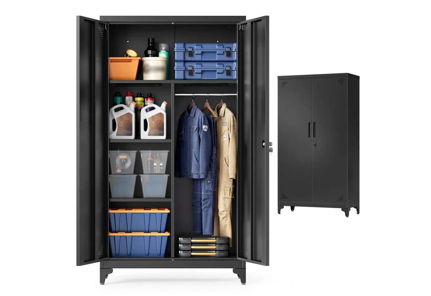 SONGMICS Aktenschrank Metallschrank 5 Fächer abschließbar - Bild 2