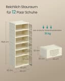 SONGMICS Schuhbox Schuhschrank klappbar weiß für 12 Paar Bild 5