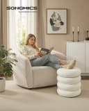 SONGMICS Sitzhocker Schminktisch-Hocker Creme Bild 1