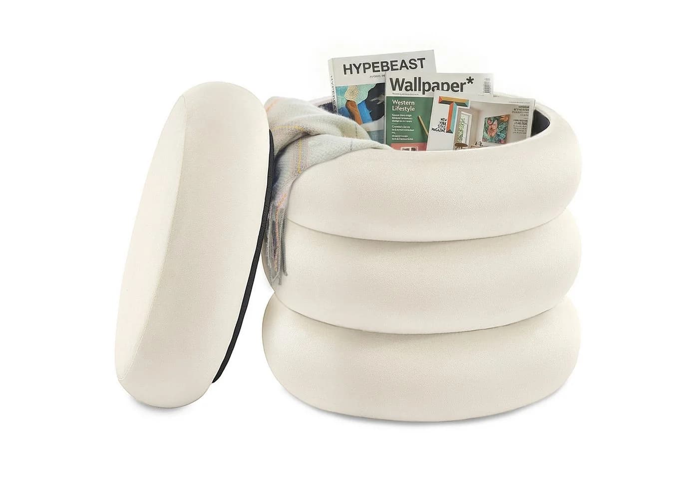 SONGMICS Sitzhocker Schminktisch-Hocker Creme - Bild 2