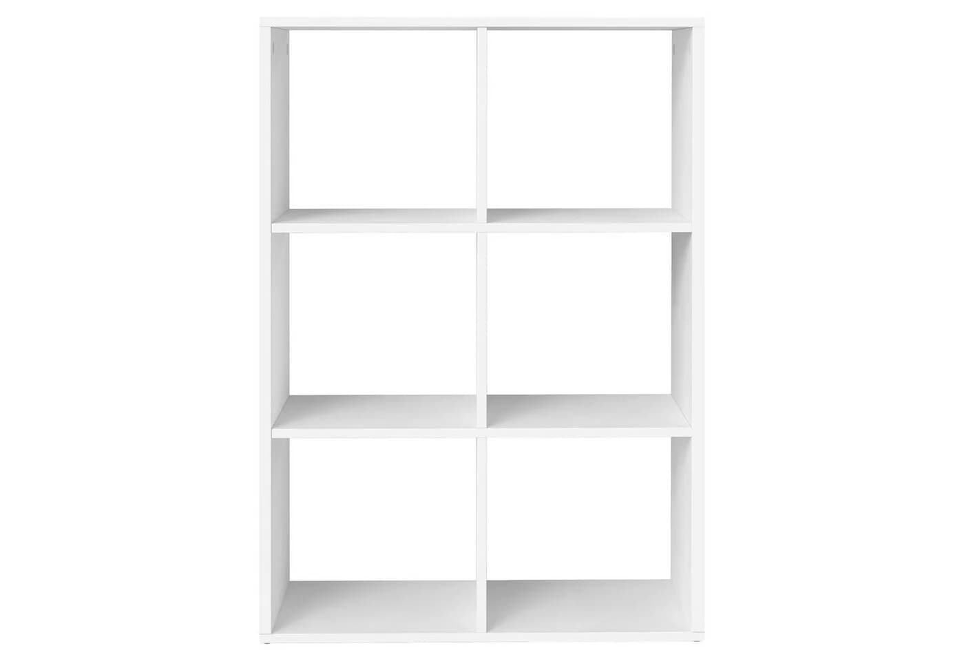VASAGLE Bücherregal Standregal 6 Fächer Weiß Skandinavischer Stil
