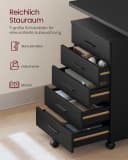 VASAGLE Rollcontainer Aktenschrank 5 Schubladen Bild 3