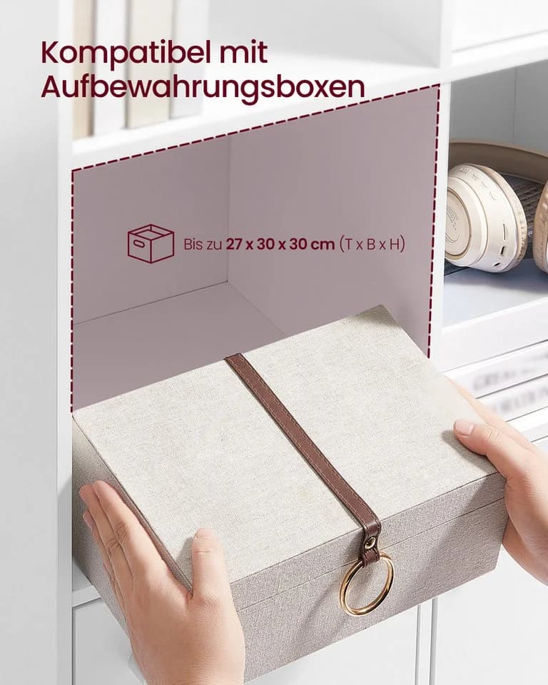 VASAGLE Bücherregal mit Türen Weiß - Bild 4