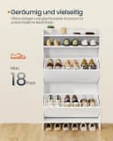 SONGMICS HOME Schuhschrank Weiß 2 Klappen Werkzeuglos Bild 1