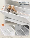 SONGMICS HOME Schuhschrank Weiß 2 Klappen Werkzeuglos Bild 4