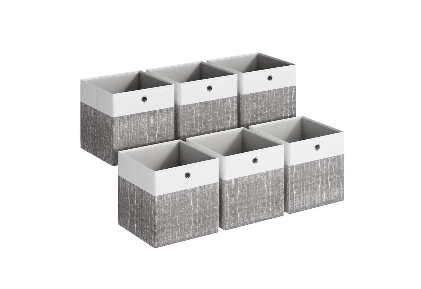 SONGMICS Aufbewahrungsbox 6er Set Weiß-Grau - Bild 2