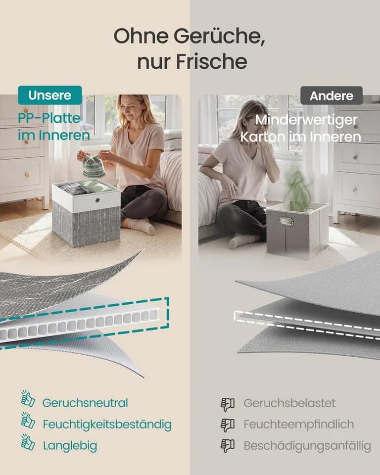 SONGMICS Aufbewahrungsbox 6er Set Weiß-Grau - Bild 5