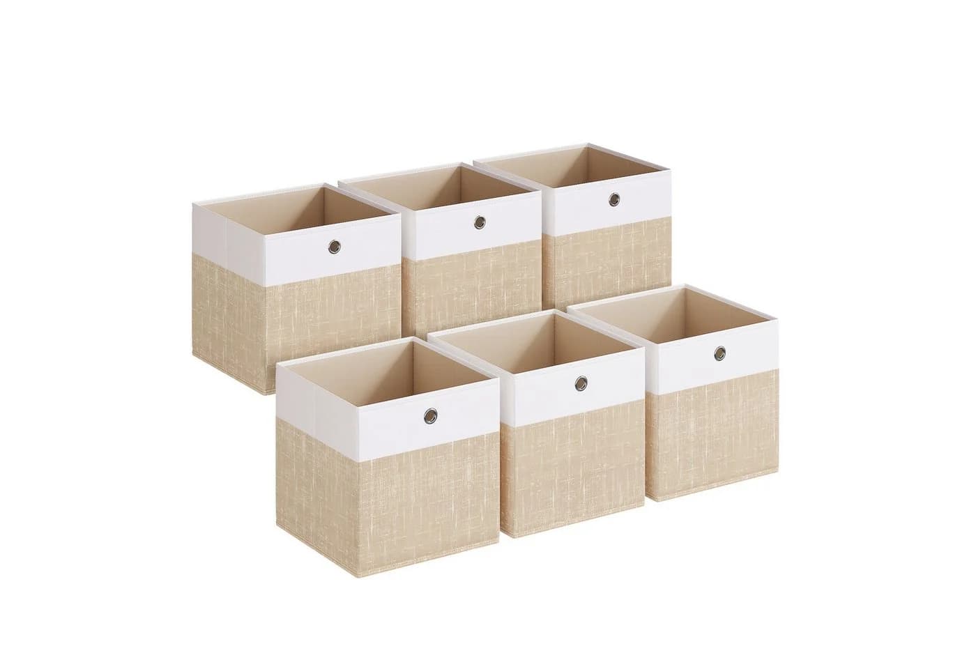 SONGMICS Aufbewahrungsbox 6er Set Weiß-Beige - Bild 2