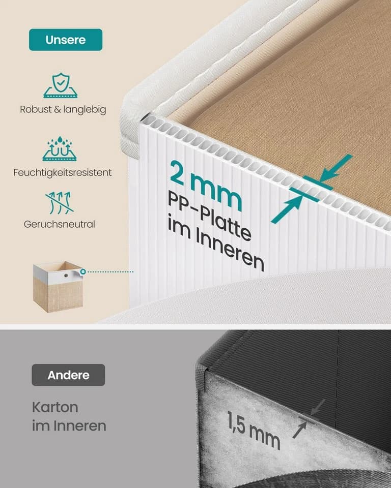 SONGMICS Aufbewahrungsbox 6er Set Weiß-Beige - Bild 4