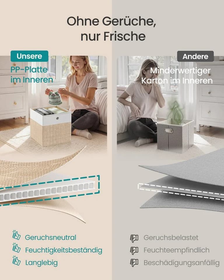 SONGMICS Aufbewahrungsbox 6er Set Weiß-Beige - Bild 5