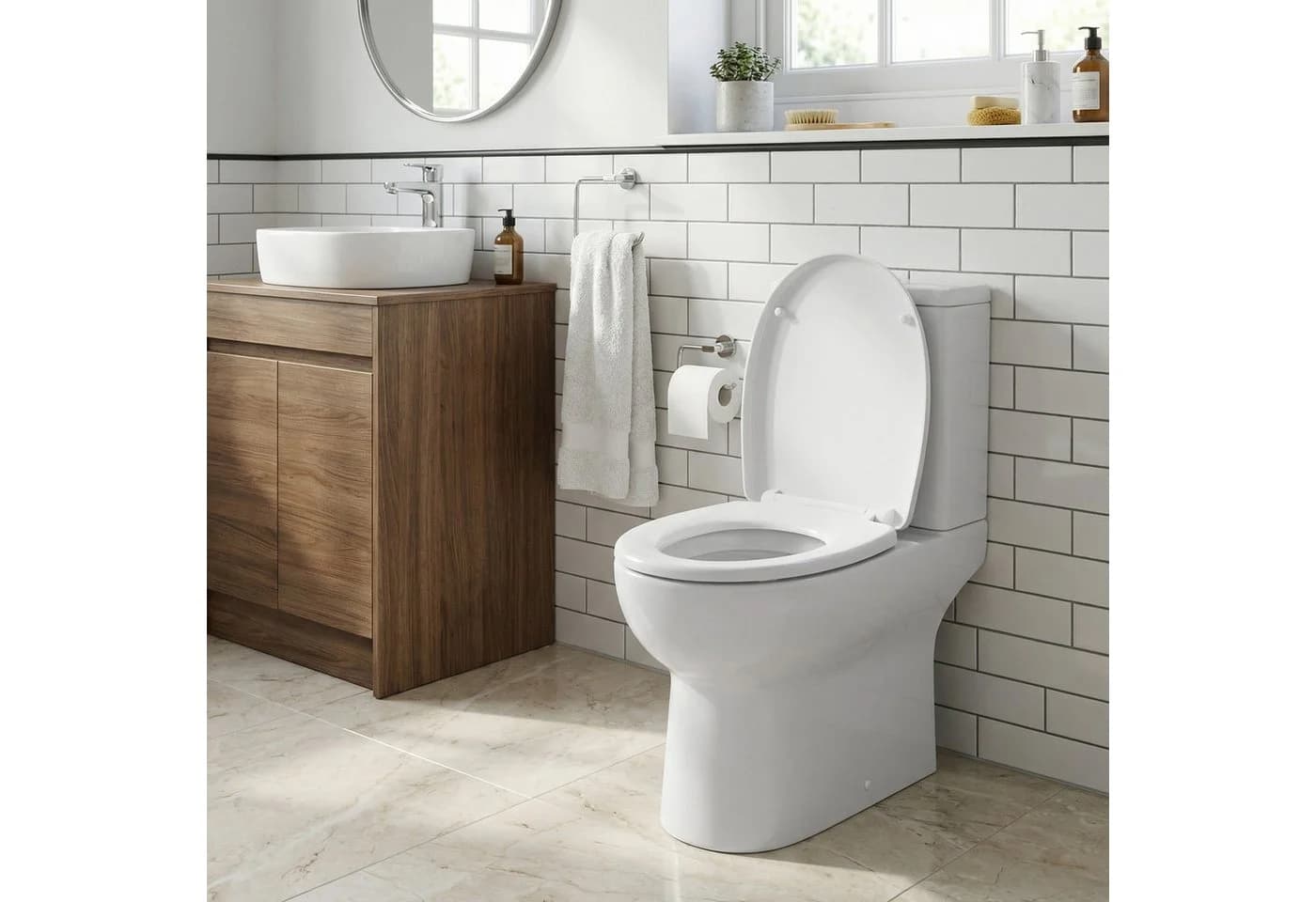 SONGMICS WC-Sitz Absenkautomatik, Toilettendeckel, belastbar mit 300 kg, Griff, PP-Kunststoff, einfache Montage - Bild 5